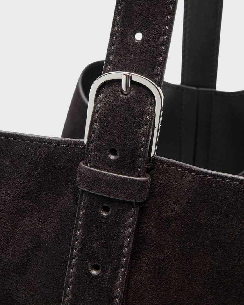 Belted Leather Tote Bag in Black - Toteme