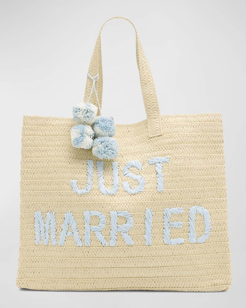 BTB Los Angeles Just Married Straw Tote Bag Neiman Marcus