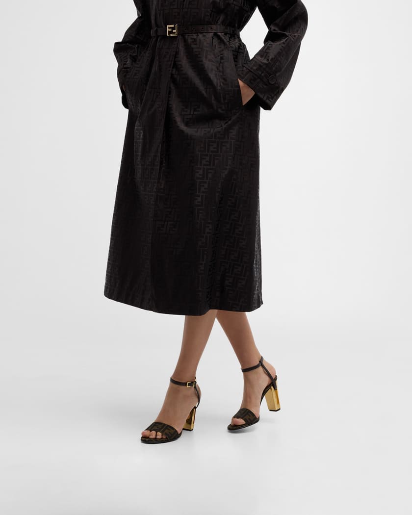 Delfina FF Metallic-Heel Sandals 