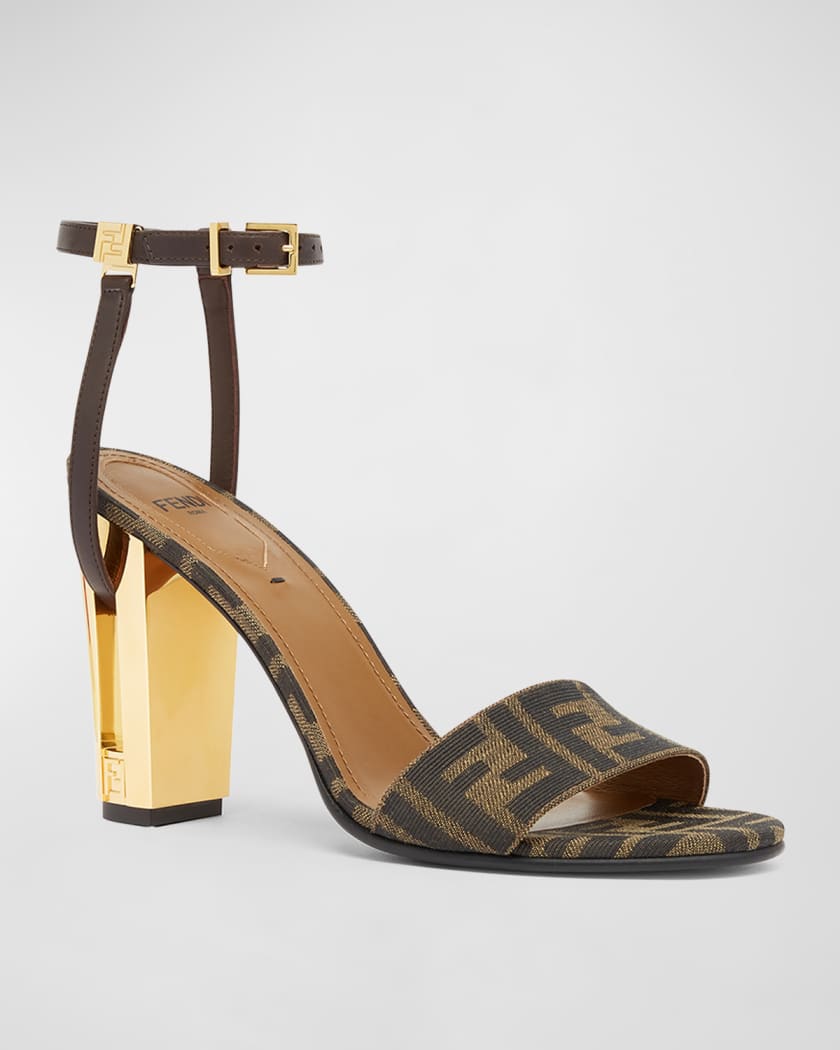 Delfina FF Metallic-Heel Sandals 