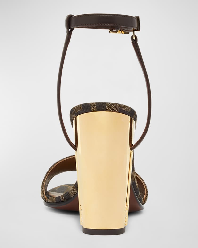 Delfina FF Metallic-Heel Sandals 