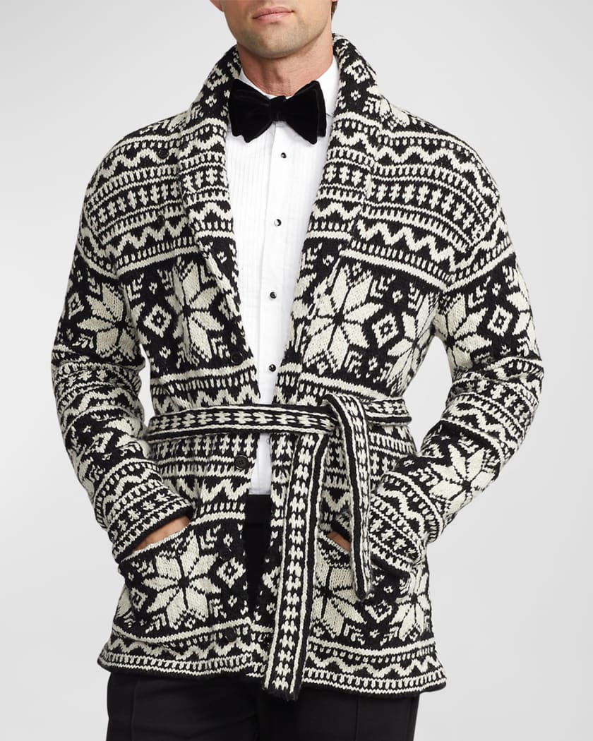 Belted cardigan mens online