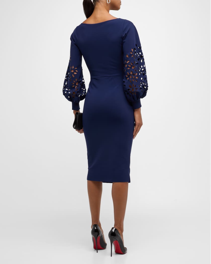 Chiara Boni La Petite Robe Gallilia Cutout Ruffle Sheath Midi