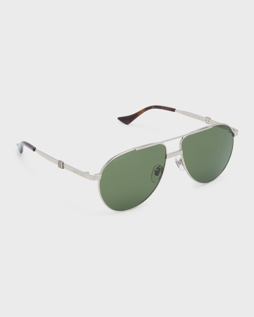Gucci Men s GG1440Sm Metal Aviator Sunglasses Neiman Marcus