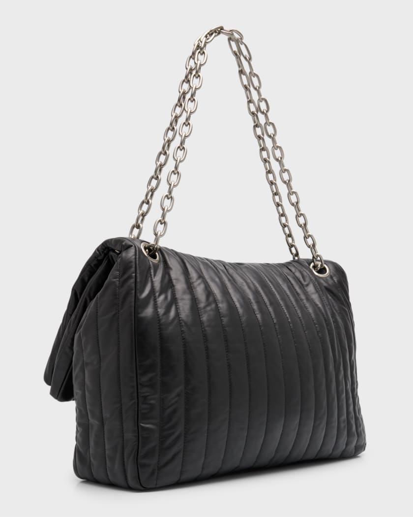 Balenciaga Monaco Large Quilted Chain Shoulder Bag