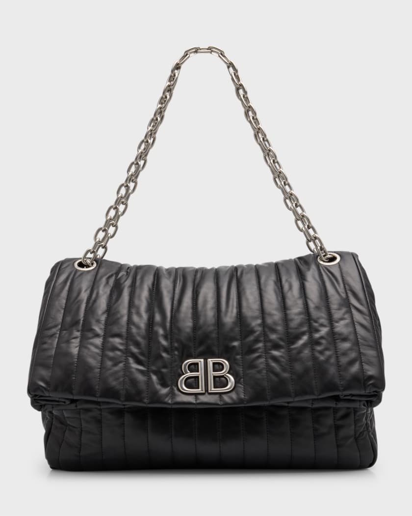 Balenciaga Monaco Large Quilted Chain Shoulder Bag