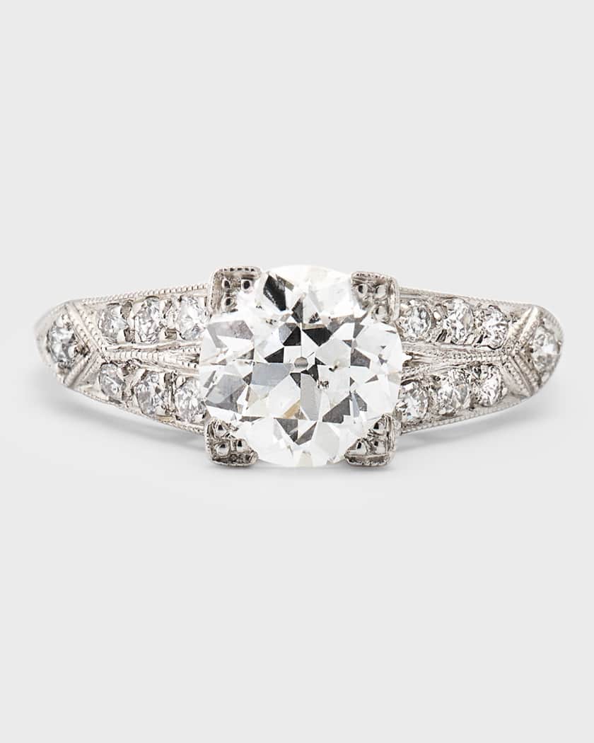 NM Estate Estate Platinum Old European Diamond Engagement Ring