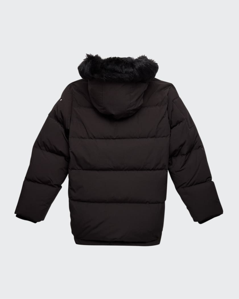 Kid's Puffer Shearling Coat, Size XS-XL