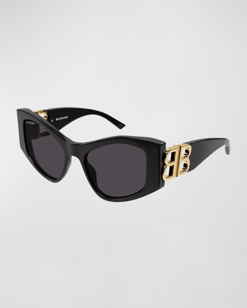 Balenciaga Cut-Out BB Acetate Cat-Eye Sunglasses