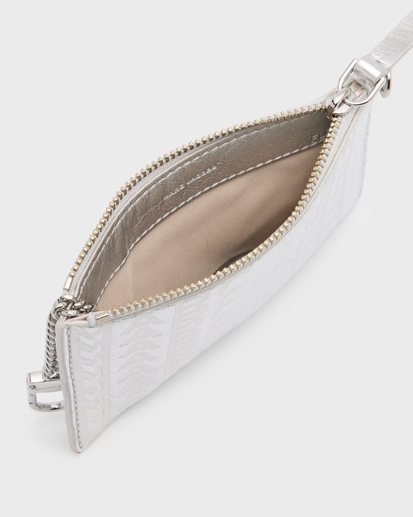 Marc Jacobs Silver 'The Leather Top Zip Wristlet' Wallet