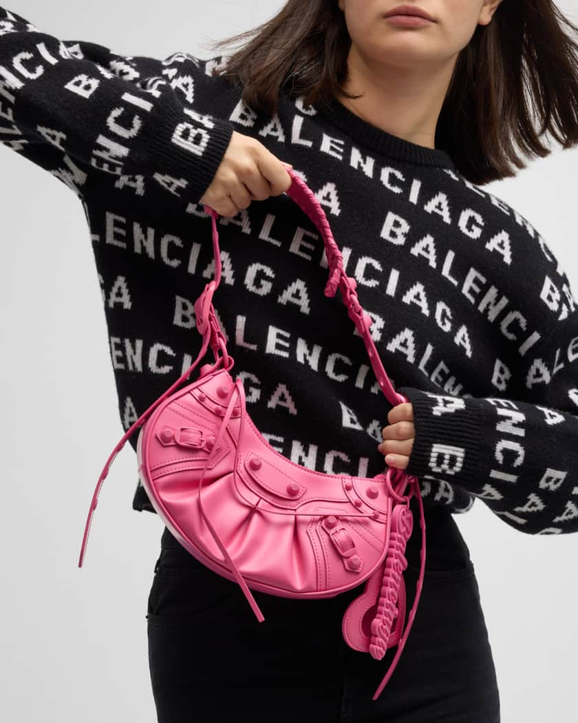 Le Cagole XS Leather Shoulder Bag in Pink - Balenciaga