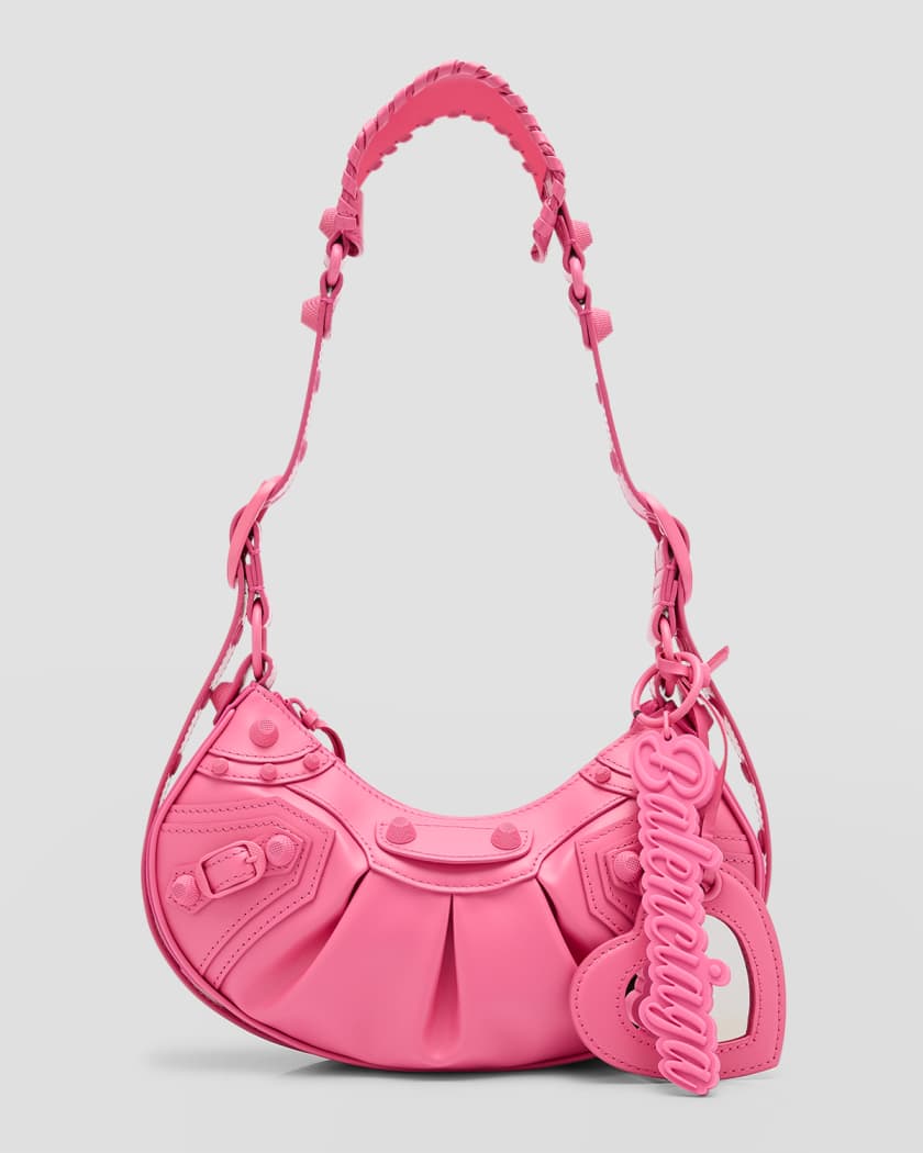 Le Cagole XS Leather Shoulder Bag in Pink - Balenciaga