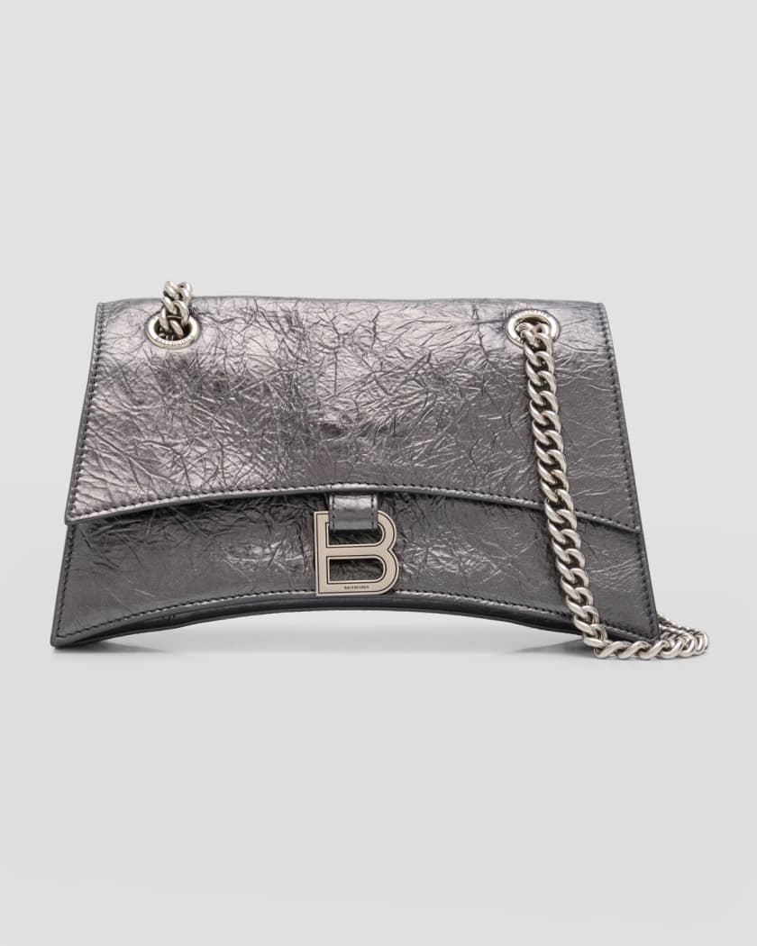 BALENCIAGA Crush medium crinkled-leather shoulder bag