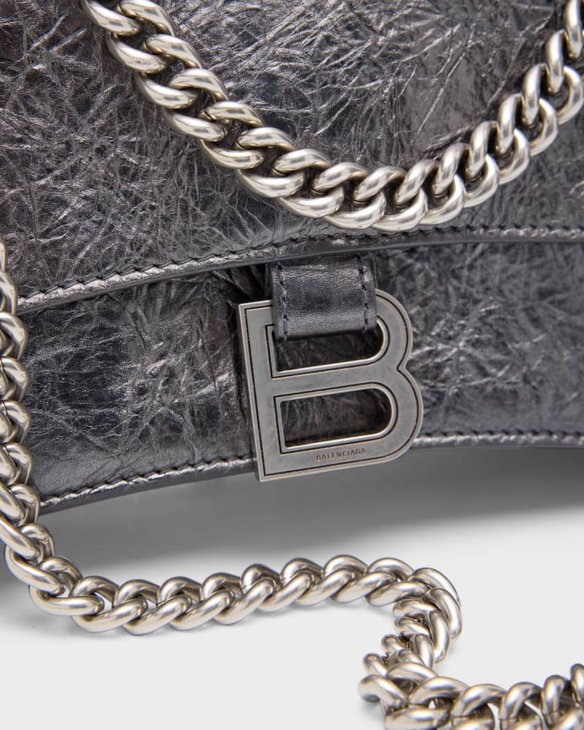 Balenciaga Crush Small Crinkled Chain Shoulder Bag