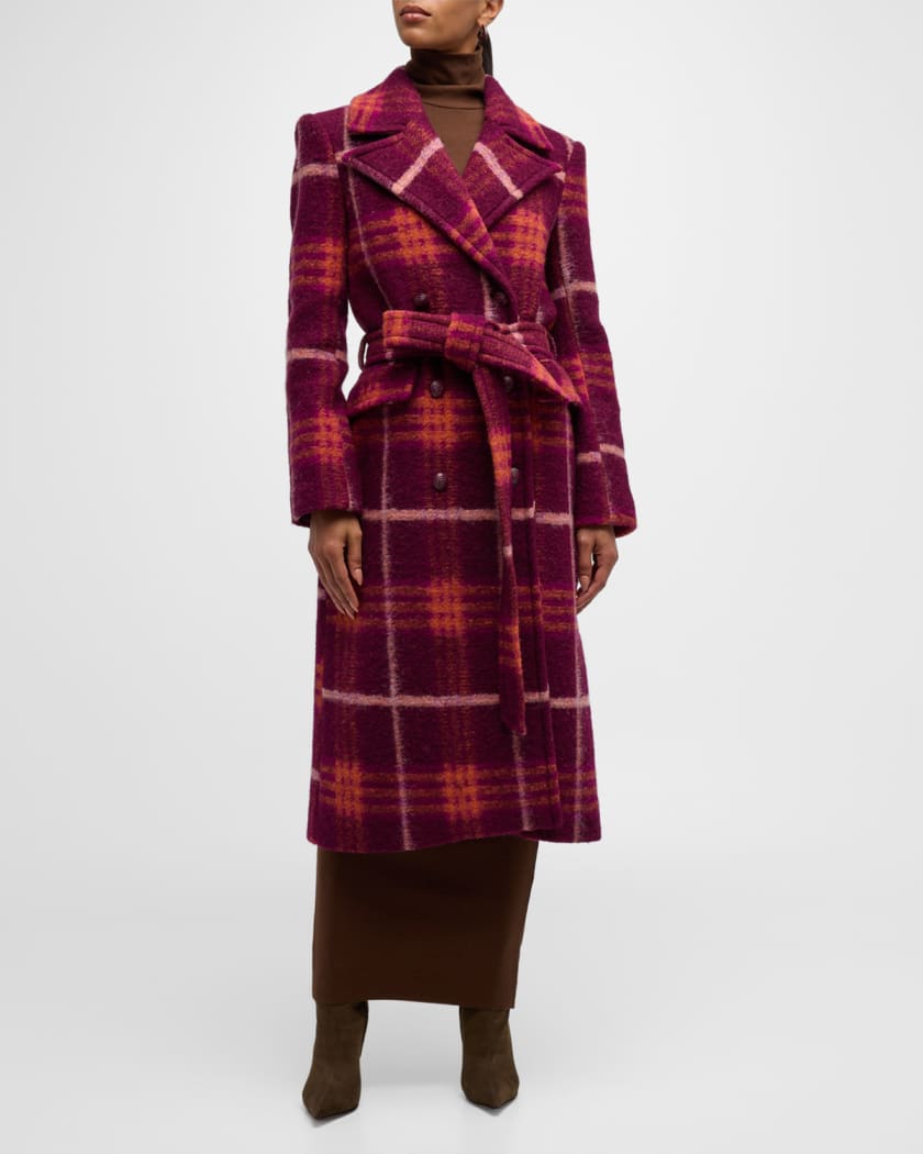 Vince tonal clearance plaid car coat