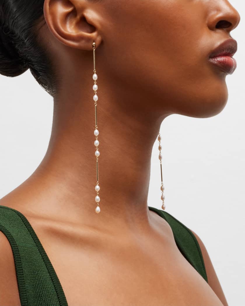 Linear bar drop earrings discount