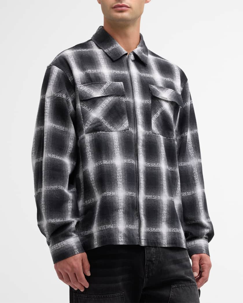 REPRESENT Men's Logo Check Flannel Button-Down Shirt | Neiman Marcus