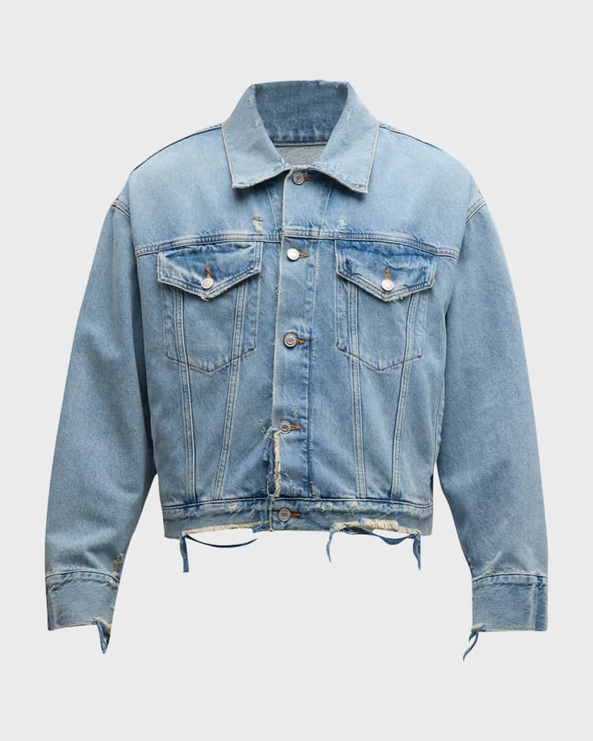 AGOLDE Men s Dorian Distressed Denim Jacket Neiman Marcus