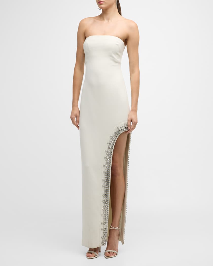 Cinq a Sept Sammy Embellished Strapless Midi Gown Neiman Marcus