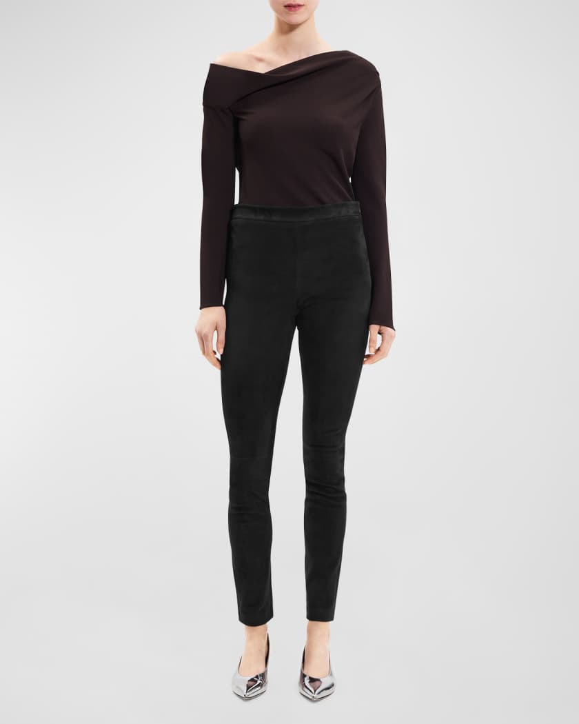 Zara suede cheap leggings black