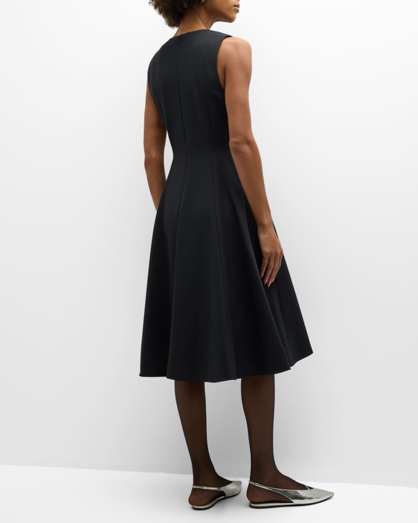 Theory Sleeveless Crewneck Fit & Flare Midi Dress