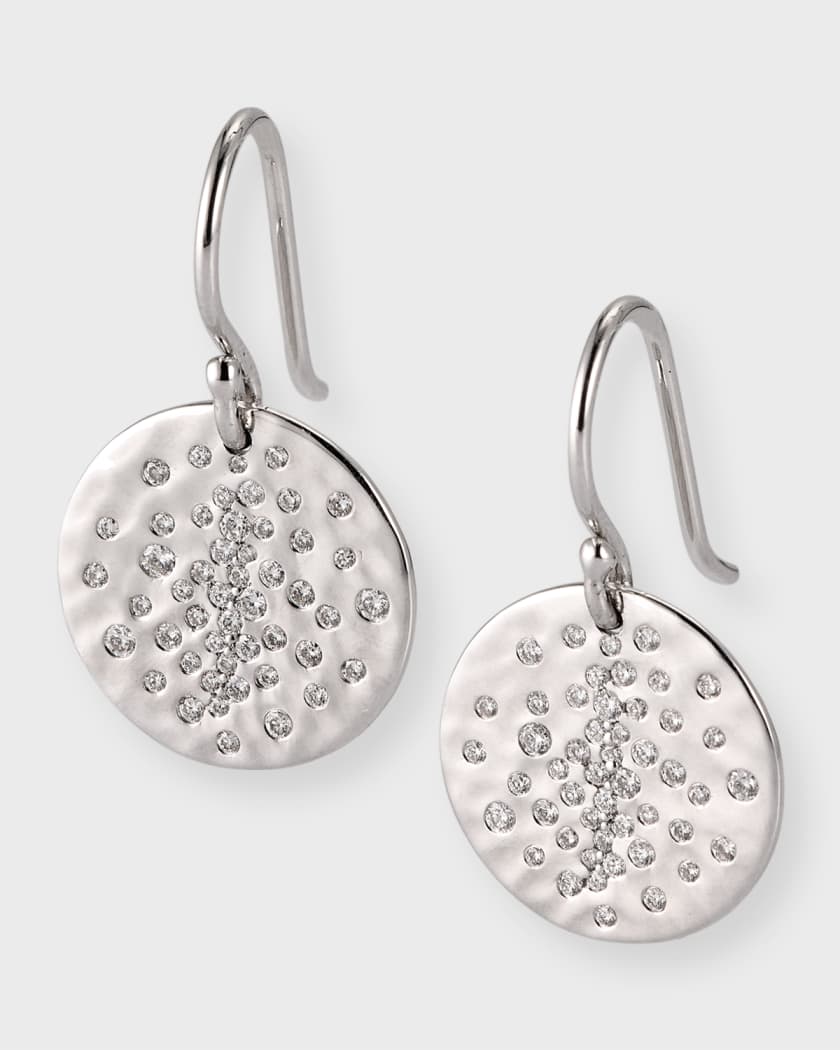 Ippolita 18K White Gold Stardust Crinkle Round Disc Earrings with