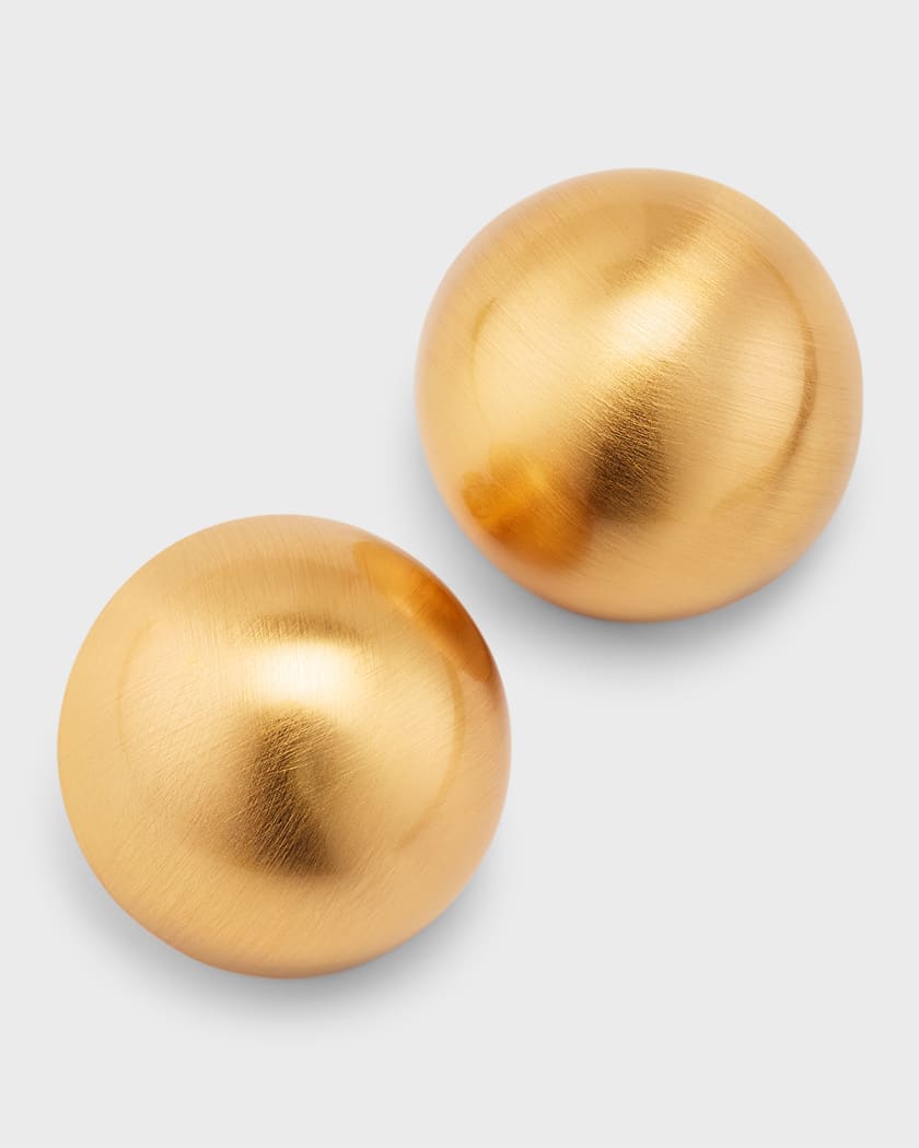 Brushed gold shop stud earrings