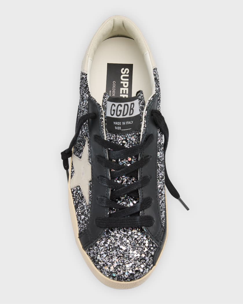 Golden goose superstar black glitter clearance