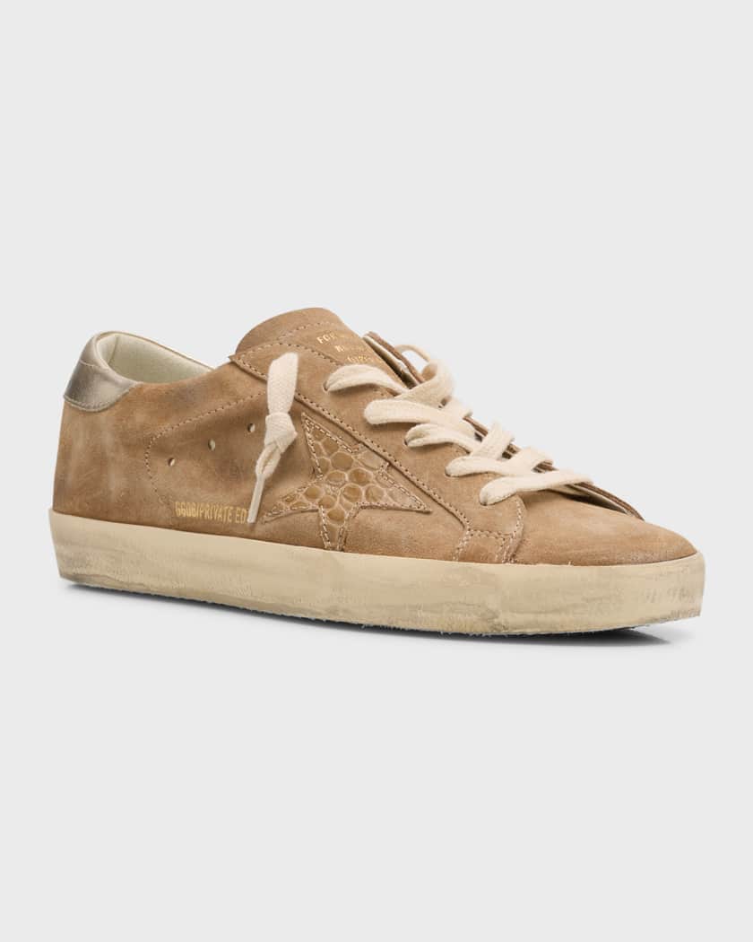 Tan suede golden goose sales sneakers