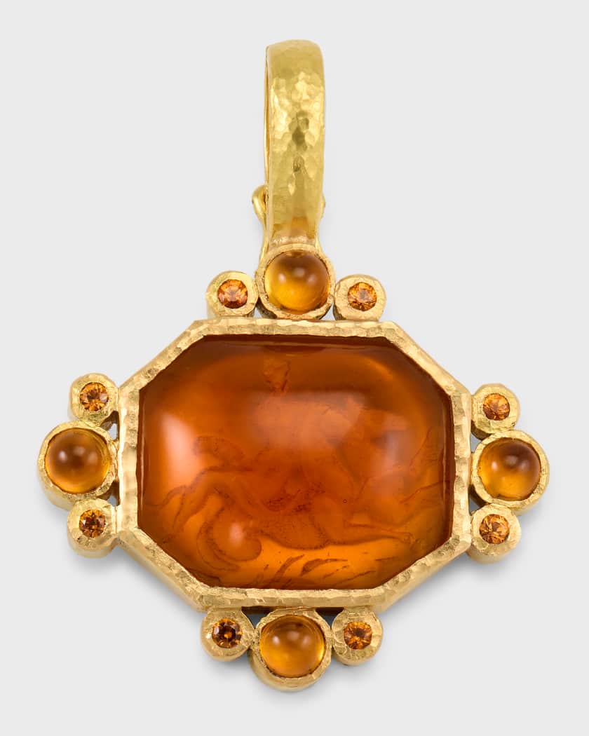 Elizabeth Locke 19K Venetian Glass Intaglio Cabochon Hypocanthus