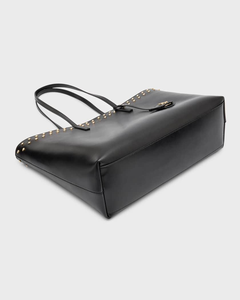 Nine2Five Studded Leather East-West Tote Bag