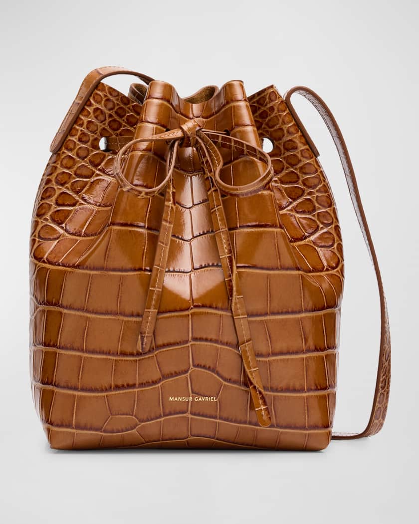 Croc embossed bucket store bag