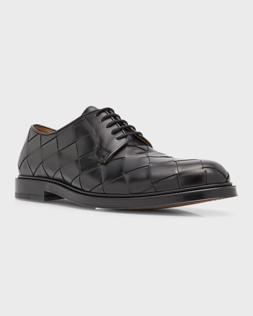 Bottega Veneta Men s Intrecciato Leather Derby Shoes Neiman Marcus
