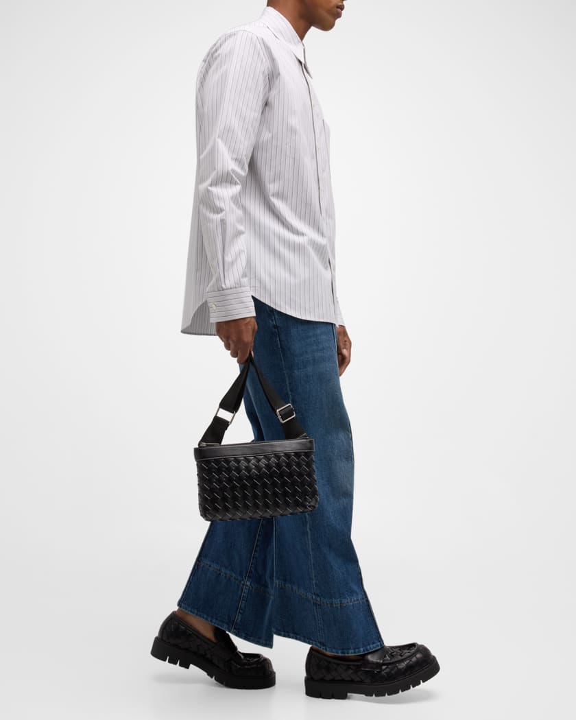 Men's Mini Intrecciato Leather Crossbody Bag