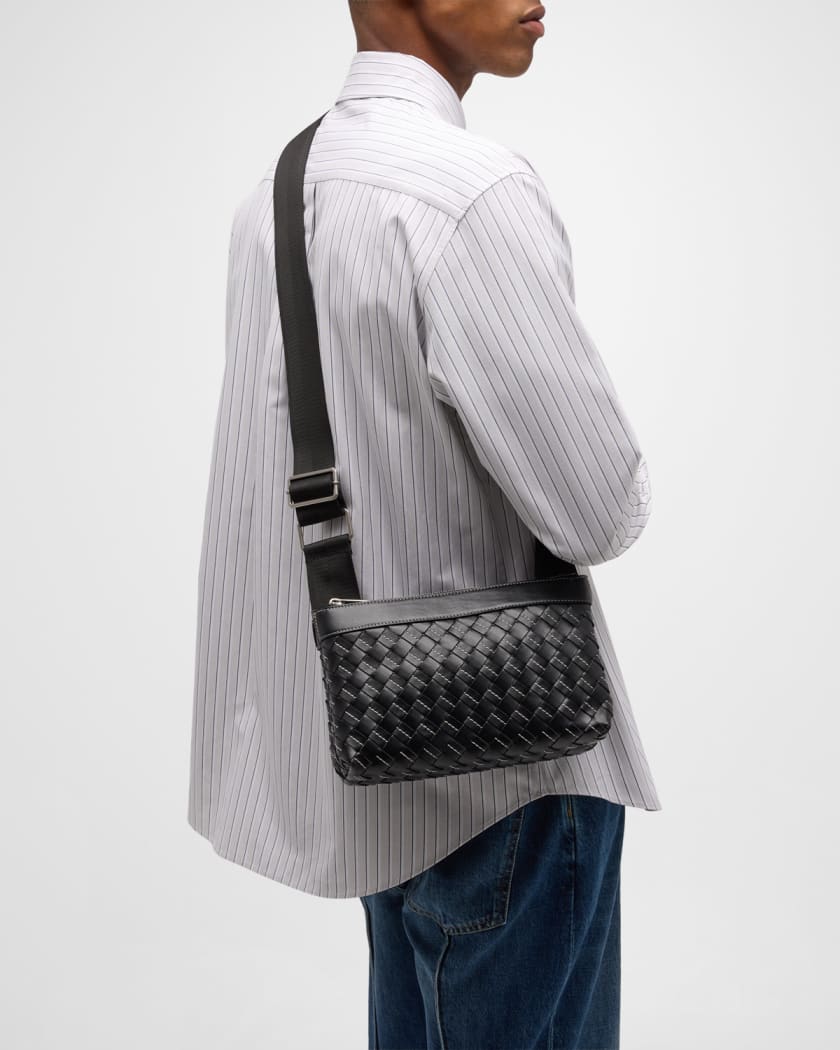 Men's Intrecciato Medium Crossbody Bag