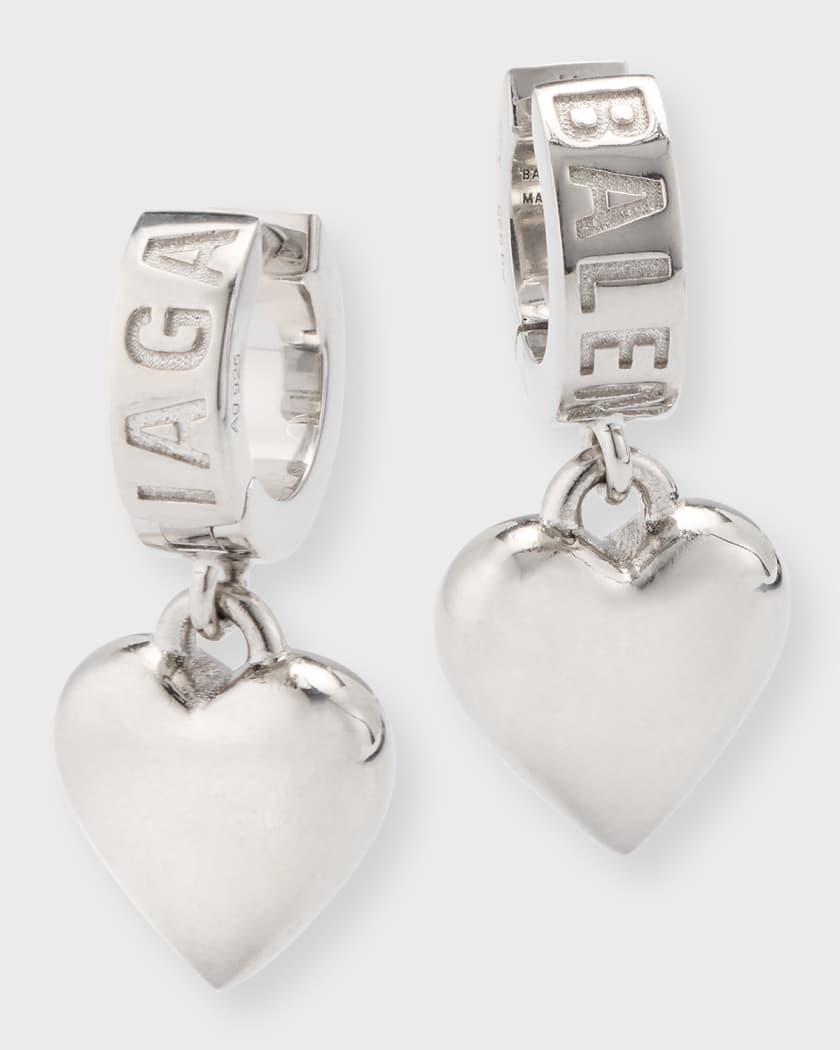 Balenciaga heart-charm hoop earrings - Silver
