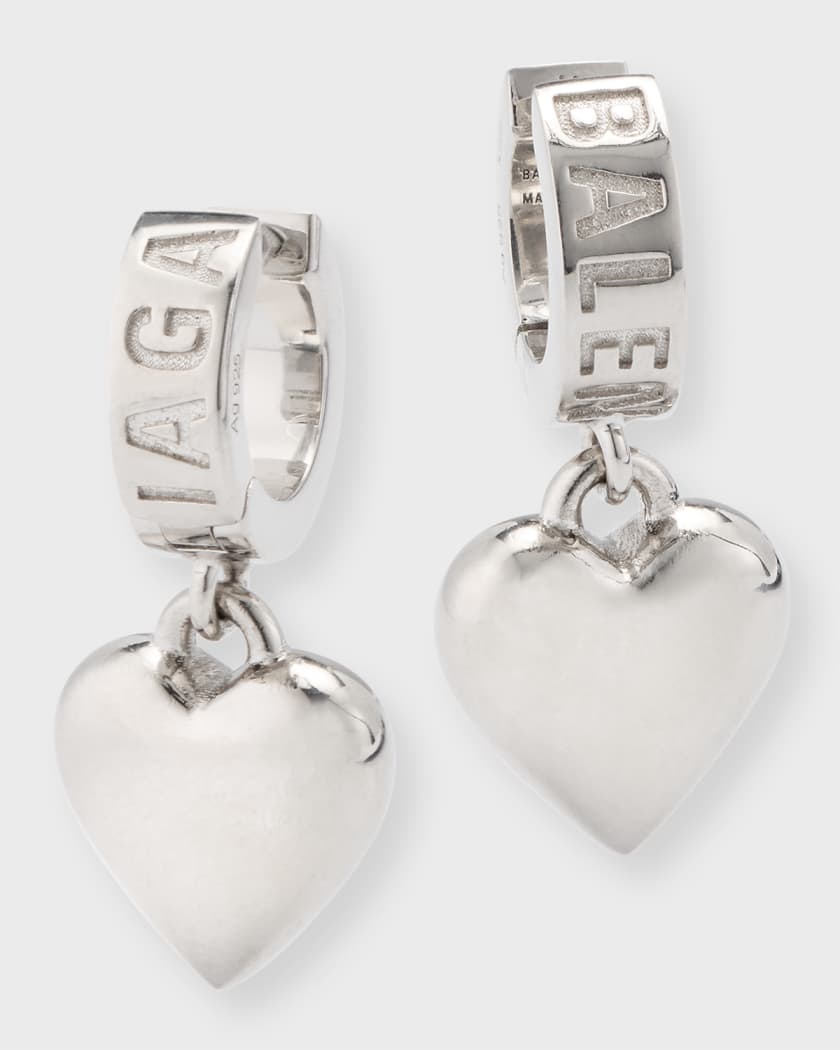 Balenciaga Heart Padlock Hoop Earrings