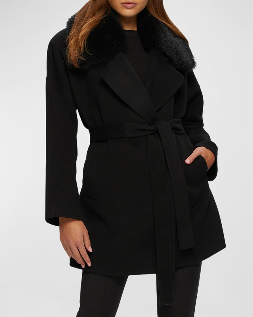 Gorski Wool-Cashmere Belted Jacket With Detachable Toscana