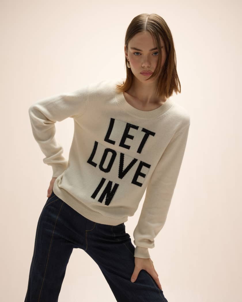 Sweater with love written on it top