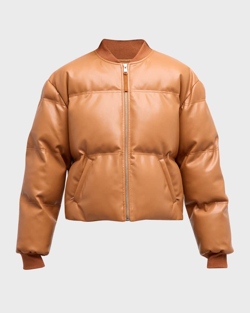 Vince leather puffer clearance jacket