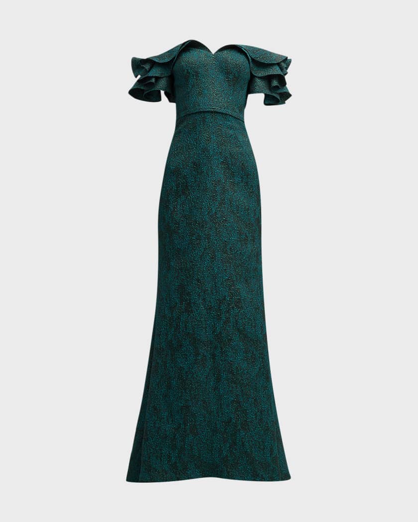 Teri jon store green gown