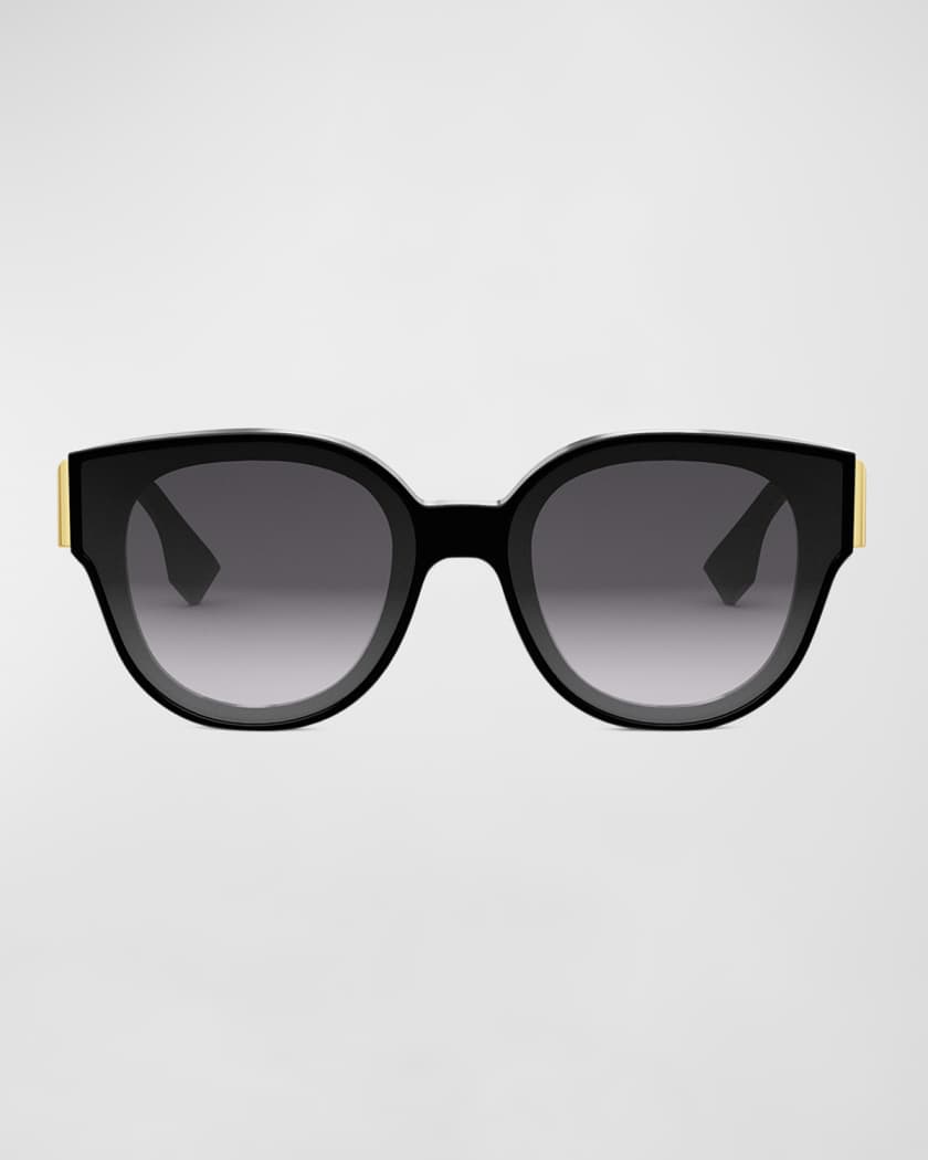 Fendi First Embellished Oval Sunglasses in Black - Fendi
