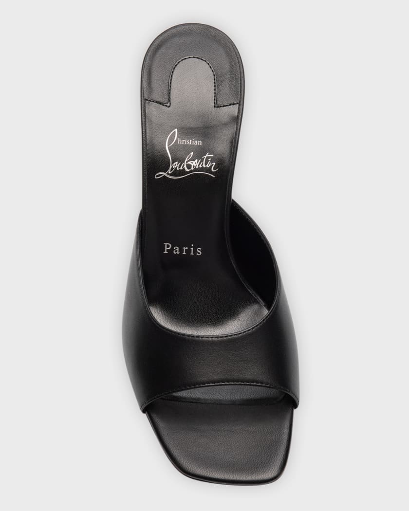 Christian Louboutin Condora Leather Red Sole Mule Sandals Neiman