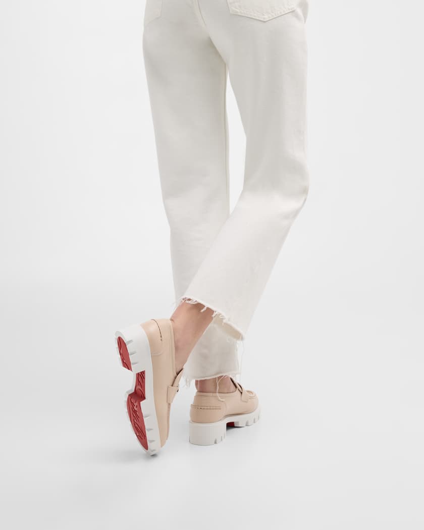 Calfskin Medallion Lug Red Sole Loafers