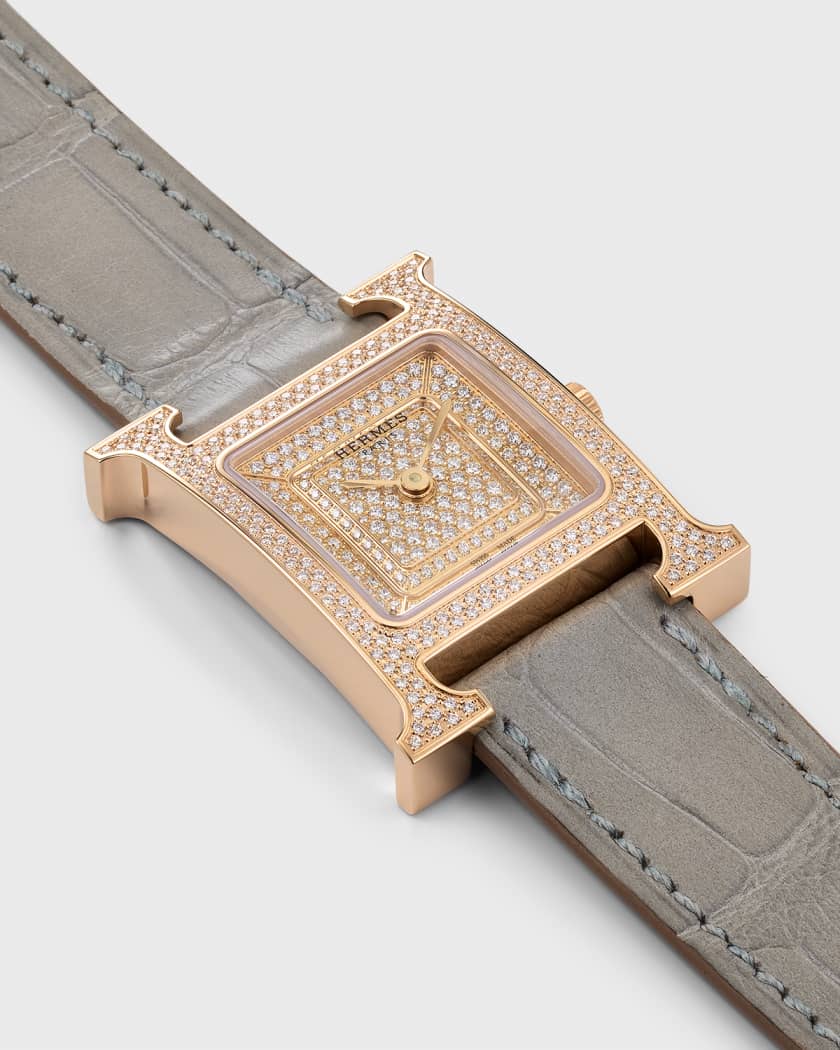 18 kt White Gold Hermes 'H' Belt Buckle with 4 ct Diamonds