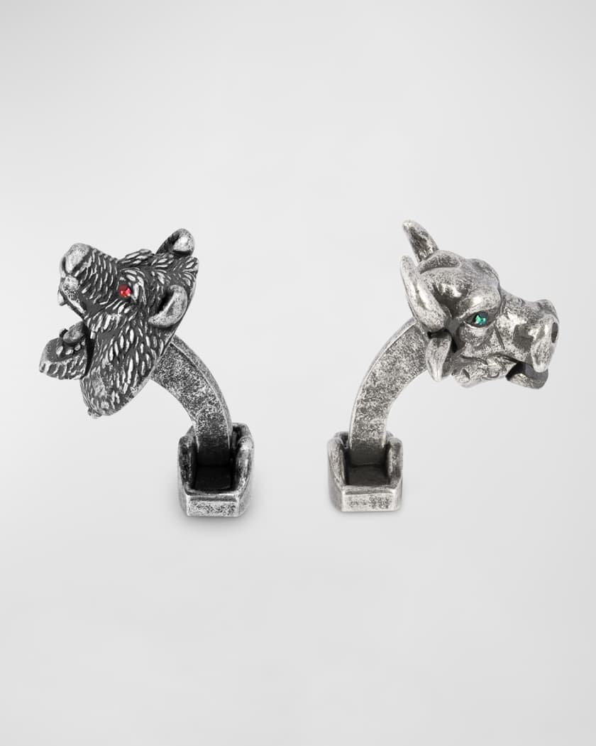 Bull and discount bear cufflinks
