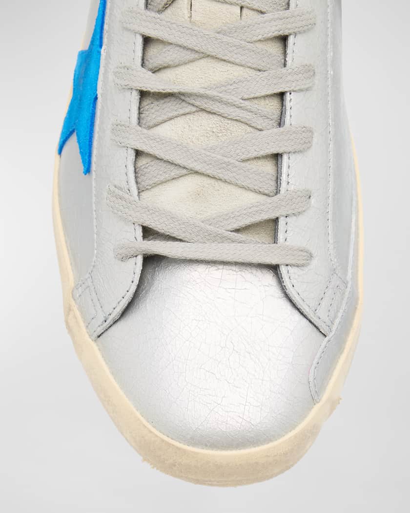 Men's Super-Star Crackled Metallic Low-Top Sneakers