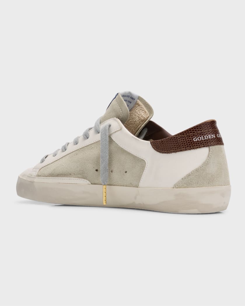 Men's Super-Star Leather Low-Top Sneakers with Lizard-Effect