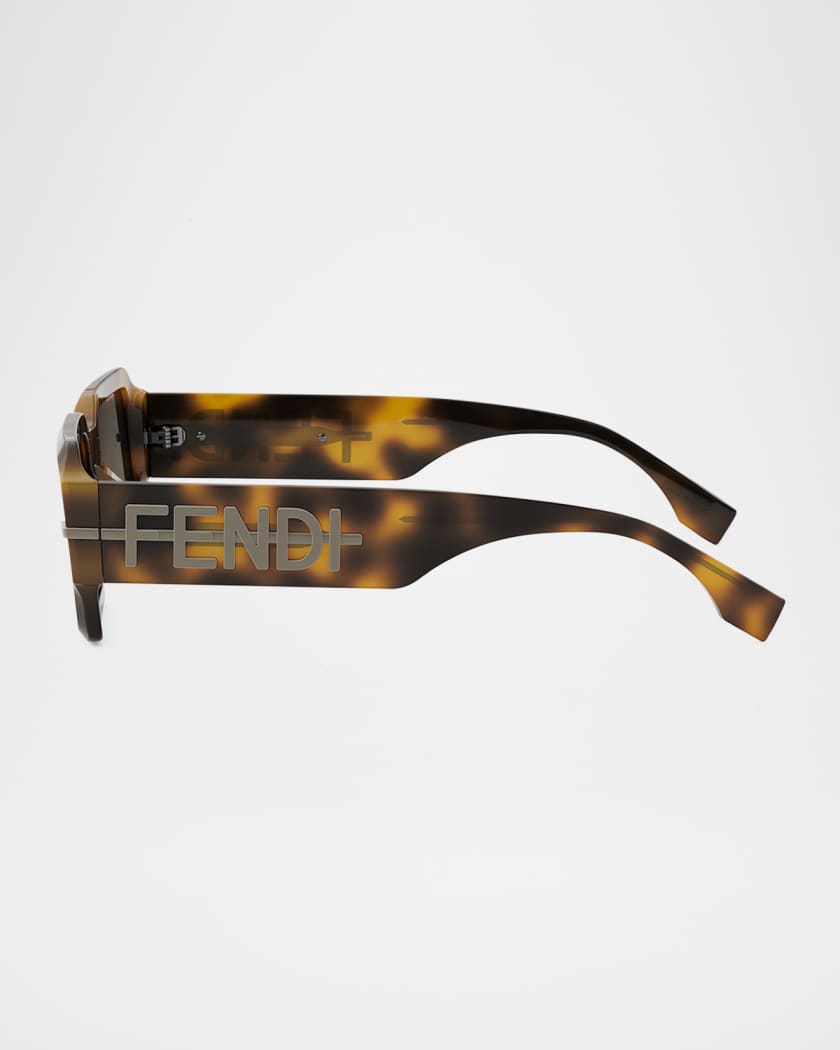 Men's Fendigraphy Acetate Rectangle Sunglasses