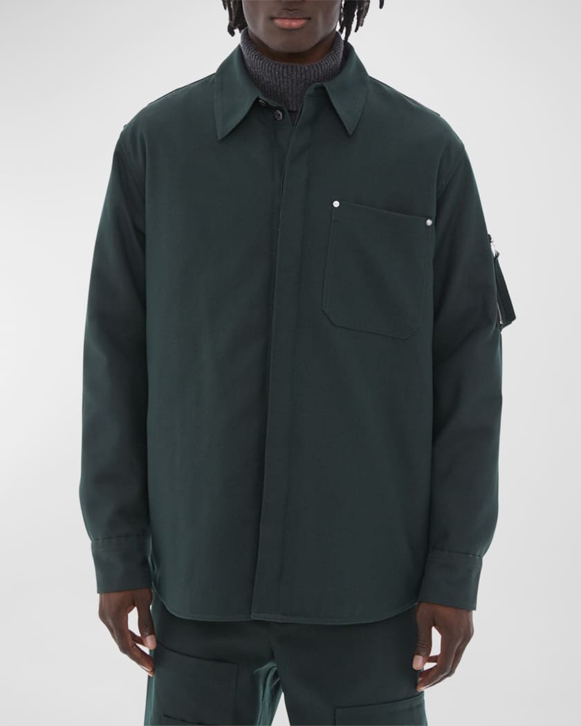 Helmut Lang Men's Yarn-Dyed Overshirt | Neiman Marcus